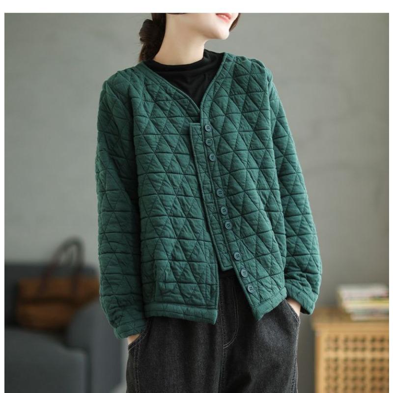 Płaszcze dla kobiet Zimowe Bawełniane Jednokolorowe Vintage Kardigan z kapturem Luźny Codzienny Płaszcz Top