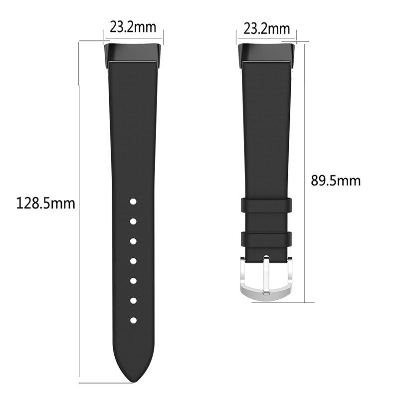 Metal Buckle Genuine Leather Smart Watch Strap Adjustable Wrist Band for Fitbit Charge 6/5