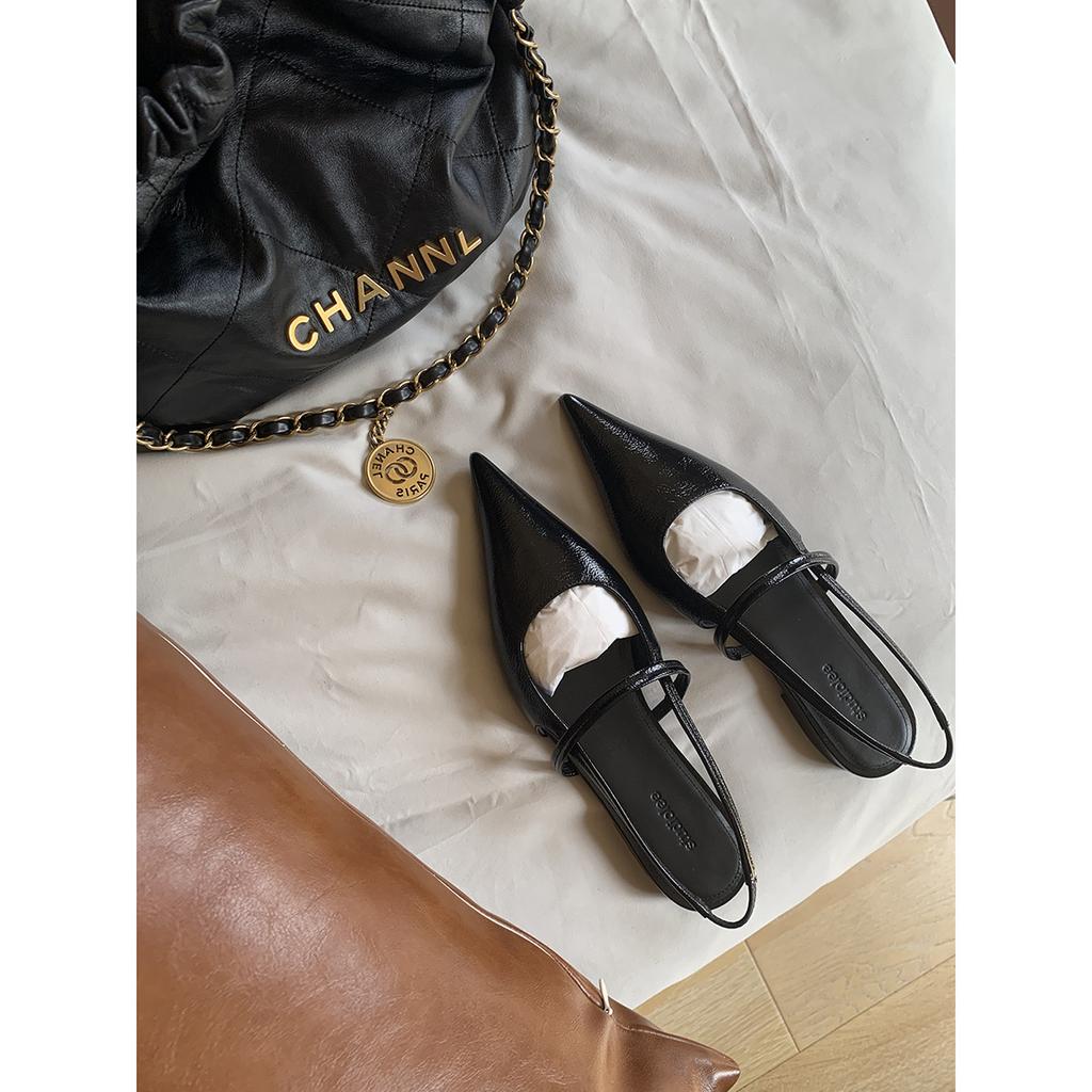 Grape Mom Studiolee Summer French Versatile Light Mouth Flat Bottom Casual Cat Heel Baotou Sandals Outer Wear Women