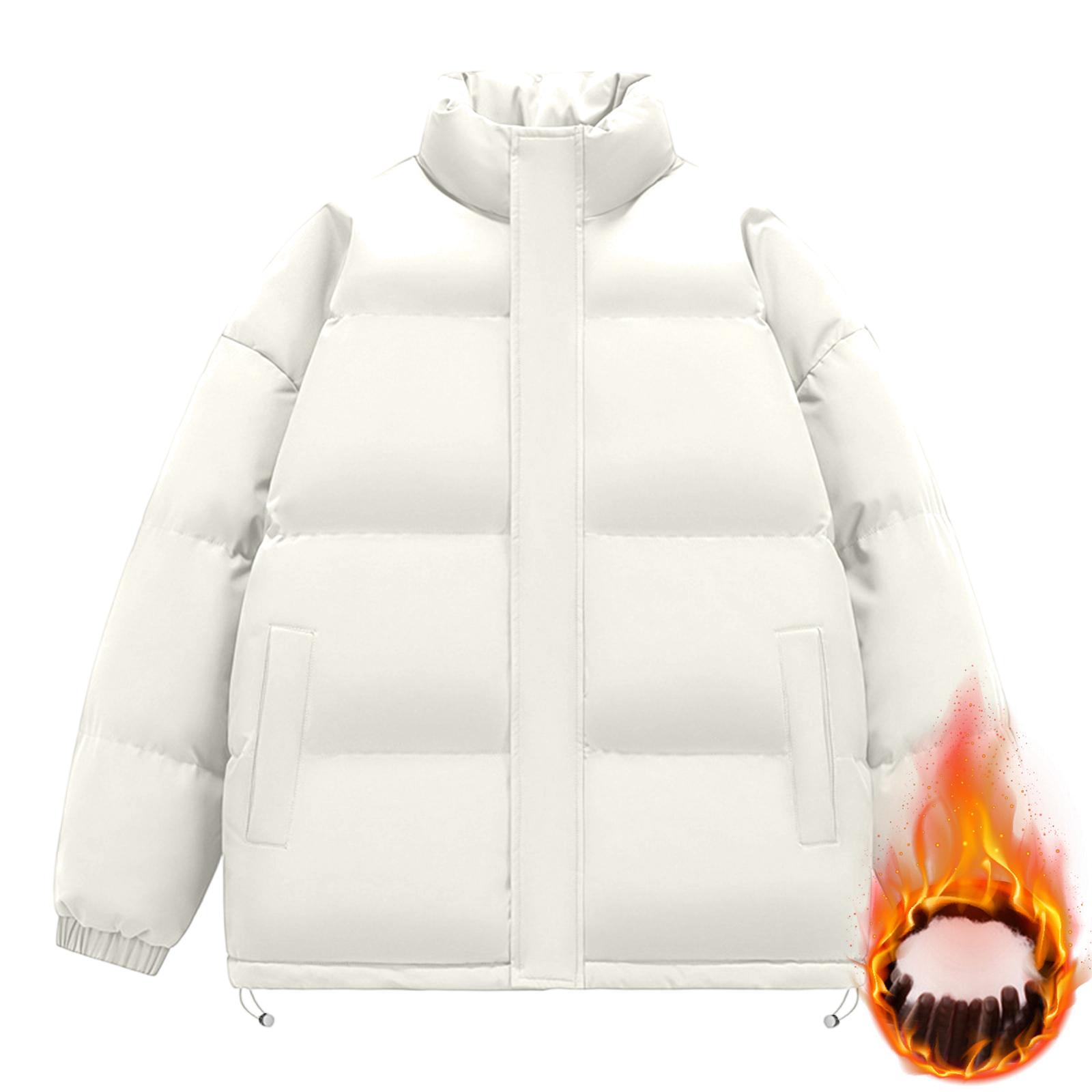 

Winter Graphene Thermal Magnetic Cotton Clothing Men Models Padded Hooded Jacket Men XXL білий