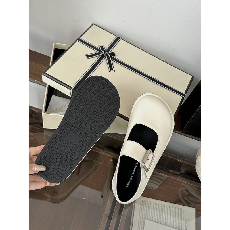 Shallow mouth breathable Doudou shoes women's summer new Mary Jane shoes one-word buckle flat shoes casual single shoes women