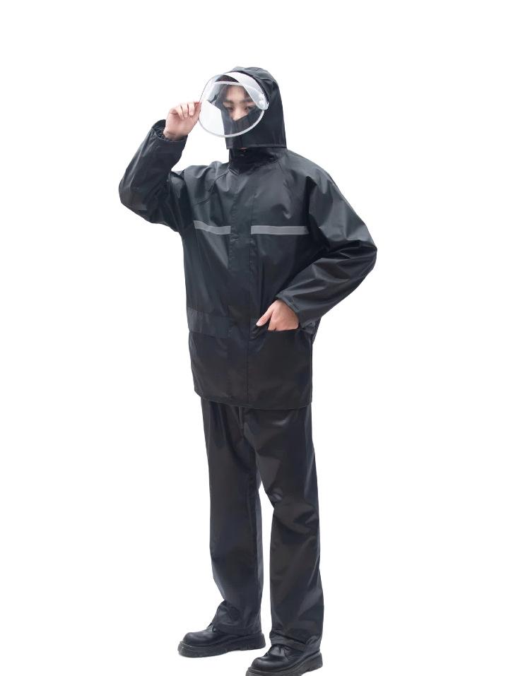 Reflective Raincoat and Pants Set for Electric Motorcycle Riding