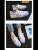 Triple Canvas Korean Style Casual White Sneakers for Female Students - WDSW-90001