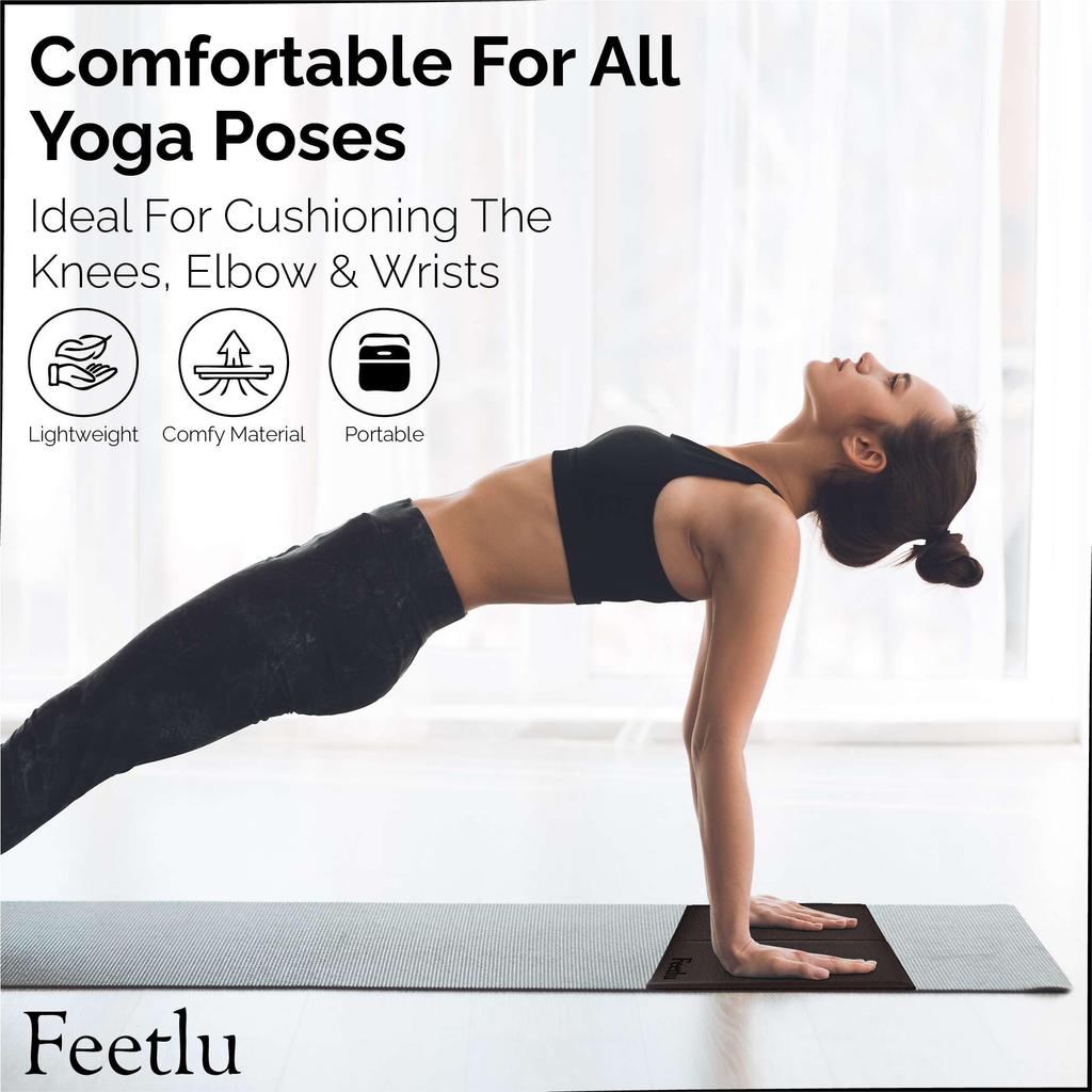 Skládací podložka pod kolena na jógu, polštářek, cvičební koleno, zmírňuje bolest při józe a cvičení, extra silná podložka, podpora pro a fitness cvičení, podložka,