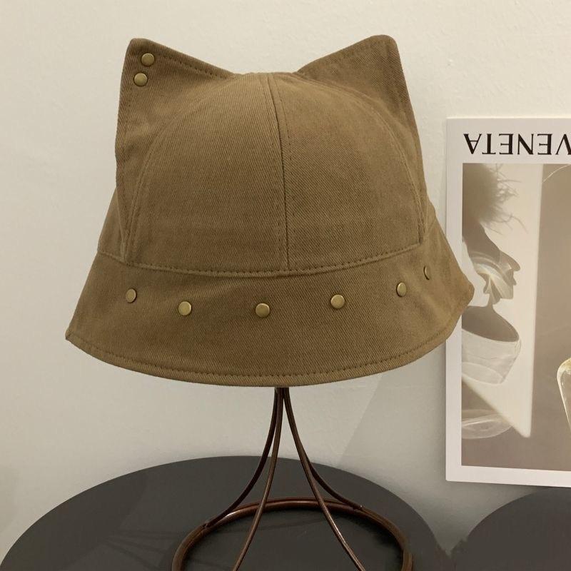 

1 шт. Милые трехмерные кошачьи ушки, заклепки, персонализированная панама, весна-осень, шарф для альпинизма, рождественские подарки хаки