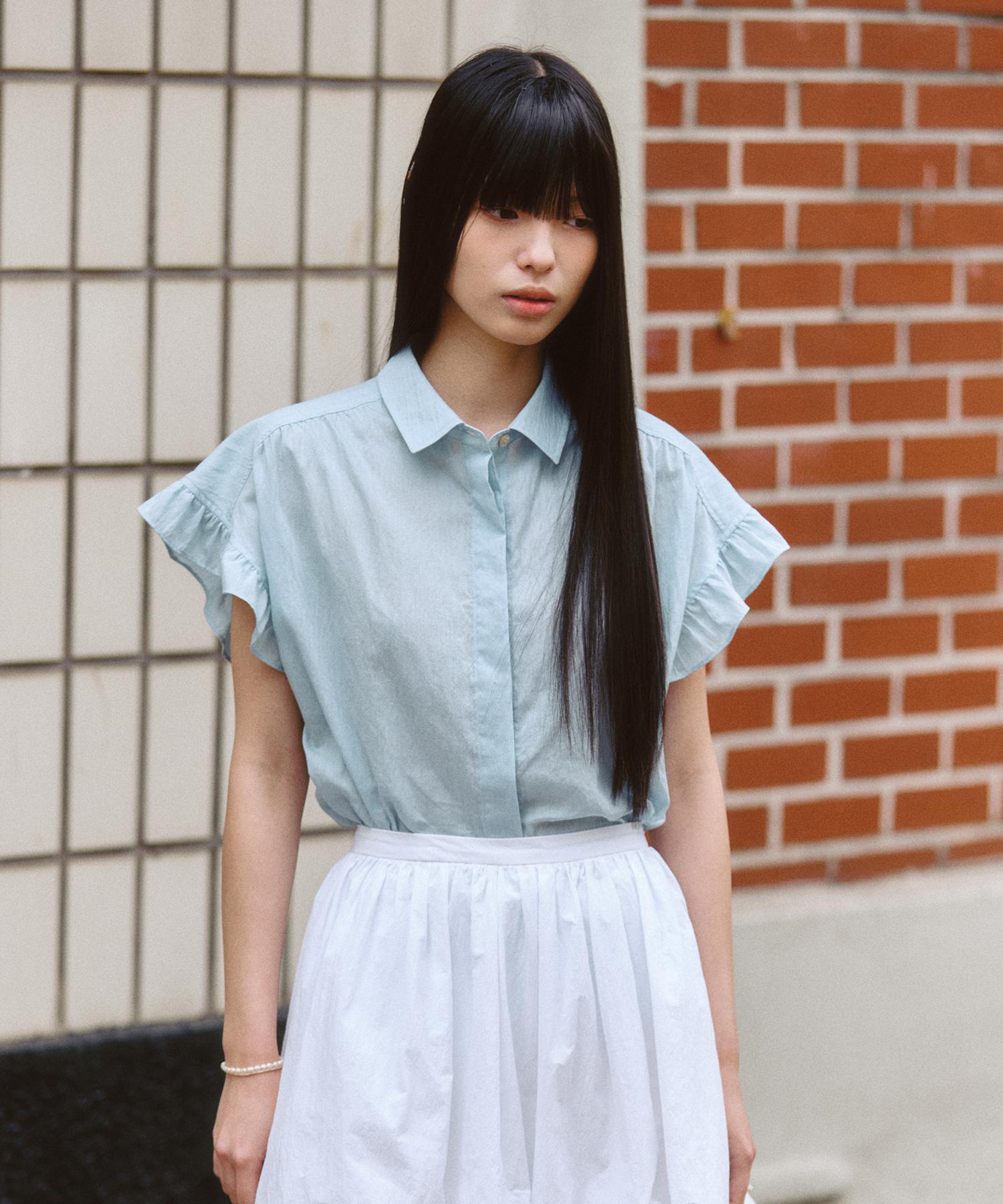 Ceme Frill Point Blouse(Bl) Blue/Free