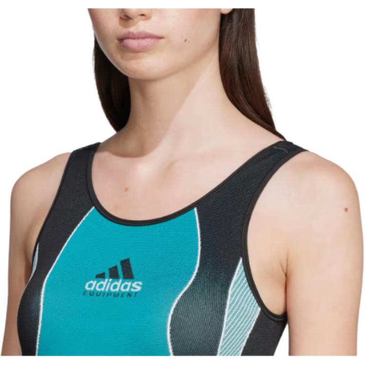 Adidas Originals Round Neck Logo Slim Fit Sleeveless Jumpsuit Women jumpsuit Green JJ0298