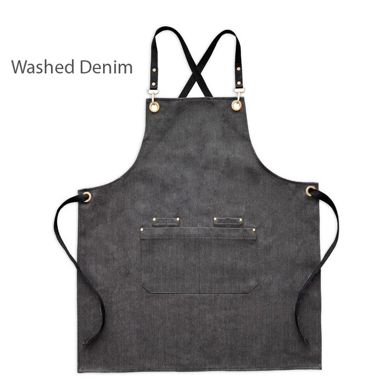 Kitchen Apron Heavy Duty Canvas Barber Work Aprons Unisex Cross Straps Adjustable Salon Hairdresser Bib PU Leather Apron for Men