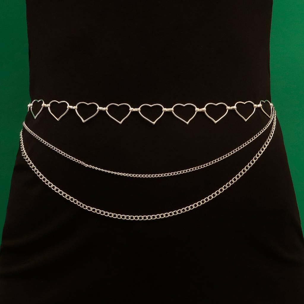 Love Waist Chain Versatile Belt Women's Decorative Dress Waist with Skirt Pants Heart Chain Summer Accessories Women