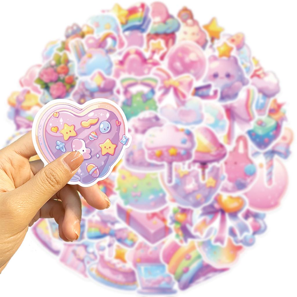 50 Cartoon Candy Small Items Stickers Guitar Notebook Suitcase DIY Waterproof Stickers