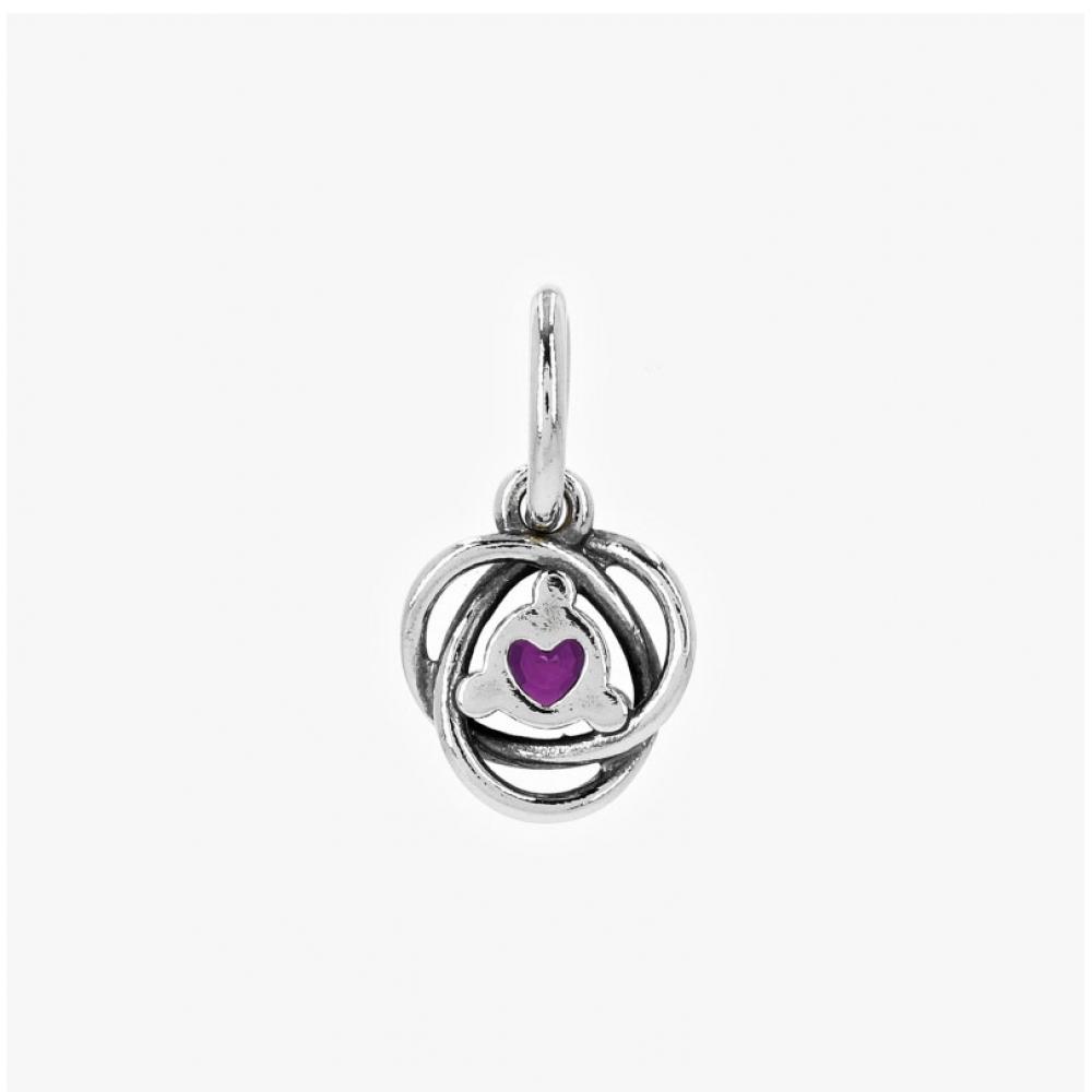 PAndora 793125c02 February Birthstone Purple Eternity Circle Pendant And Dangle Silver Charm