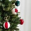 6/36Pcs 3/5CM Christmas Felt Ball Snowflake Snowman Solid Color Shatterproof Reusable Holiday Decoration Xmas Tree Hanging Ball Ornament Pendant