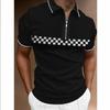 Men'S Polo Shirt Men'S Casual Short Sleeve Lapel T-Shirt 3D Printed Short Sleeve Zipper Polo