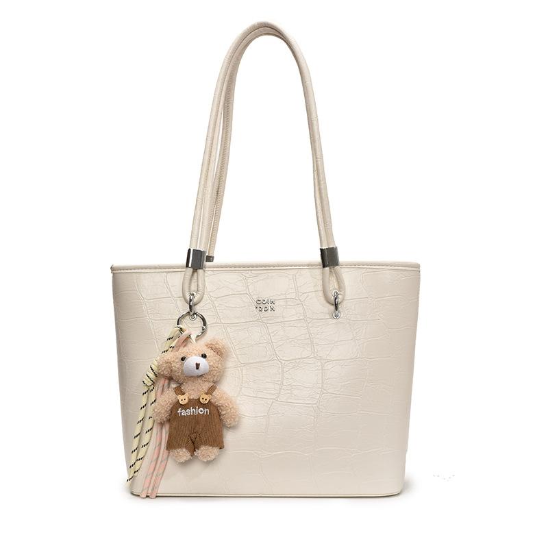 

Модная сумка-тоут большой вместимости, женская новая универсальная однотонная повседневная сумка через плечо no pendant