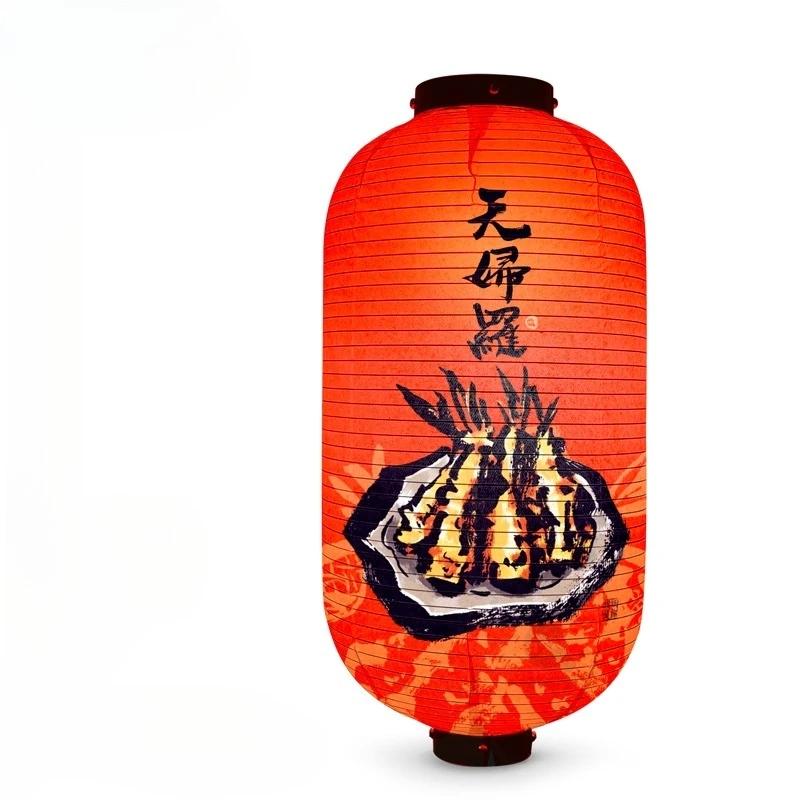 Korean style Restaurant Lanterns Outdoor Waterproof Fabric Hand-written Japanese Food Illustrations Izakaya Advertising Decorate