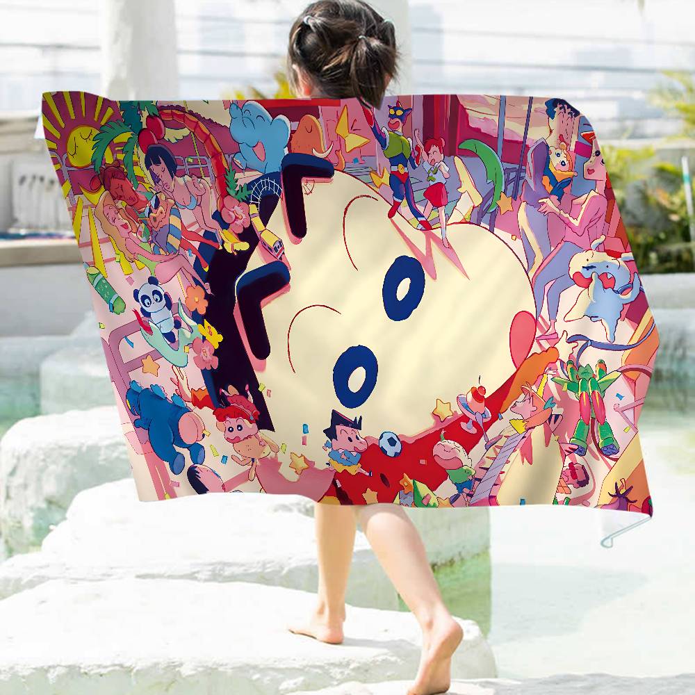 Cartoon S-Shin-chans C-Crayon Microfiber Beach Towel Absorbent Quick Dry Soft Yoga Swimming Resort Mountain Climbing Towel