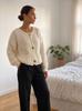 2026 New Women Knit Cardigan Metal Button Lazy Style Chunky Round Neck Open Front Sweater Coat