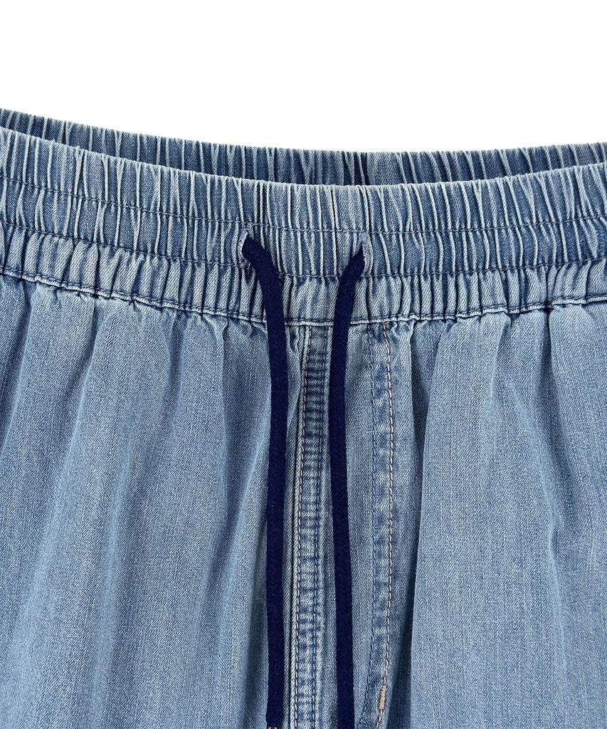 Eonoideu Slub Cargo Banding Bermuda Shorts Lp7Du477_Indigo