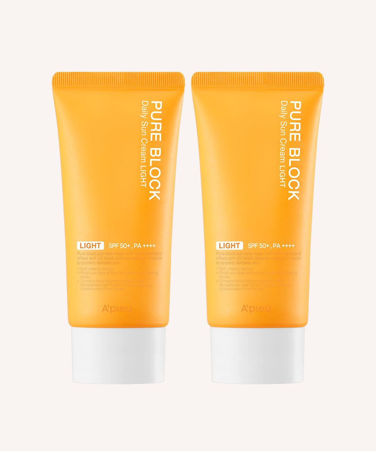 (2 items) Pure Block Natural Daily Sun Cream Light (SPF50+)