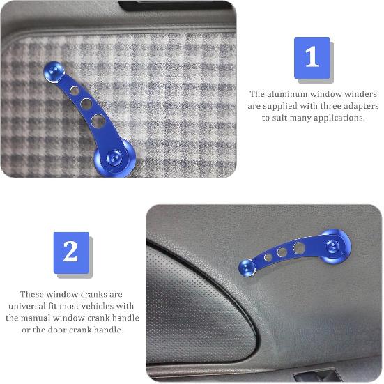 PartyKindom Car Window Handles: 2pcs Window Crank Handle Replacement Aluminum Alloy Winder Crank Riser Replacement Shake Handle for Car Door