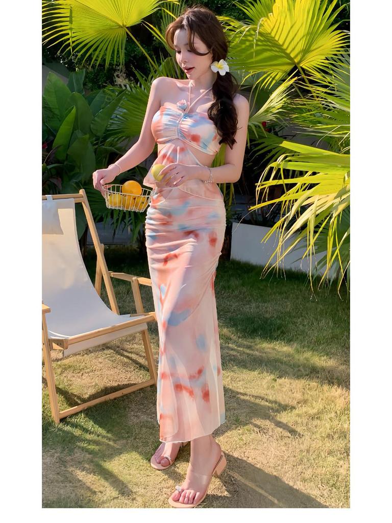 2025 Women's Sexy Split Skirt Swimsuit Three-Piece Set – Stylish Slimming Long Dress