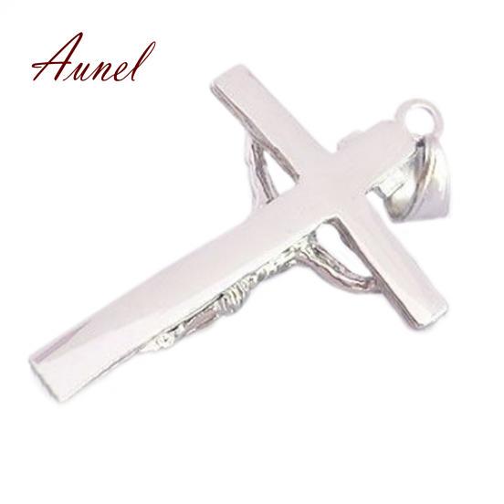 Men's Christian Jesus on the Cross Pendant Beaded Chain Necklace