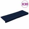 VidaXL Self-adhesive Stair Treads 30 Pieces 65 X 21 X 4 Cm Navy Blue Rectangular Edge 3365701