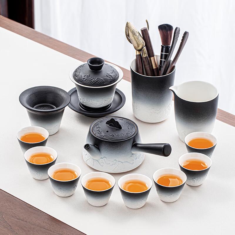 Leino Gradient Black Wave 13-Piece Tea Set