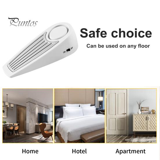 Door Stopper Alarm with Portable Lock 125dB Anti-slip Front Door Protection Rubber Security Door Wedge for Home Travel