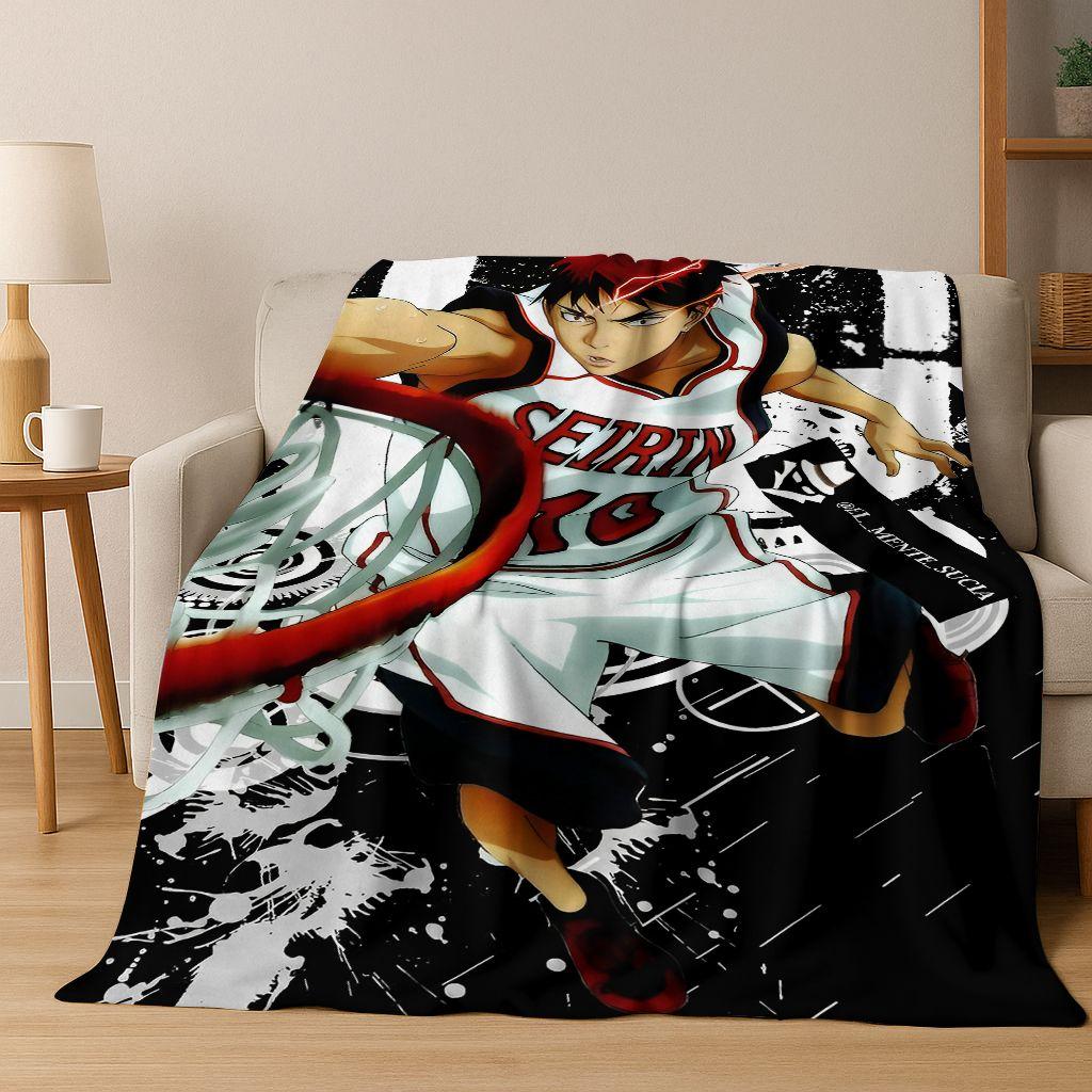 Anime Kuroko's Basketball Cartoon Art Flannel Blanket,Cozy Soft Throw Blanket for Home Bedroom Bed Sofa Picnic Cover Gift Kids