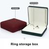 Portable Jewelry Storage Box Luxury Faux Leather Velvet Lining Solid Color Large Capacity Ear Studs Finger Ring Organizer Holder Container Case