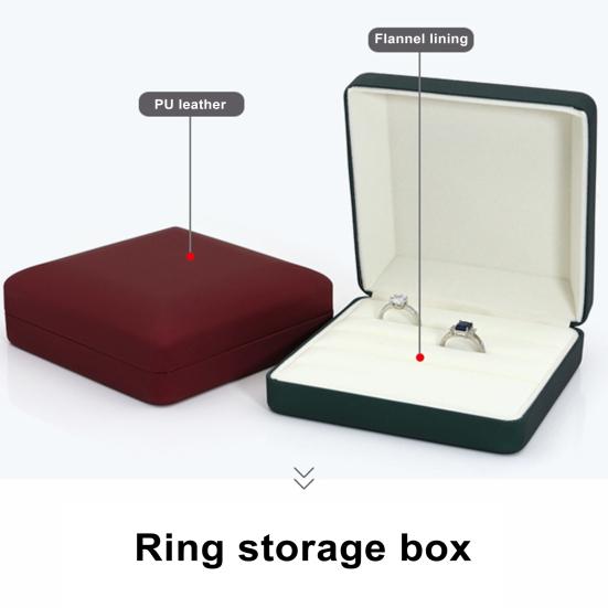 Portable Jewelry Storage Box Luxury Faux Leather Velvet Lining Solid Color Large Capacity Ear Studs Finger Ring Organizer Holder Container Case