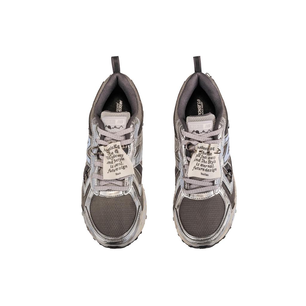 New Balance NB 410 V5 Abrasion Resistant Low top Running Shoes Unisex Silver Black MT410KR5(TeamF- )