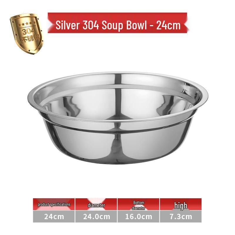 Gold-Plated 304 Stainless Steel Flat Bottom Food-Grade Bowl - Ideal for Soup or Rice, Household Use, Thickened Design, Small Size.