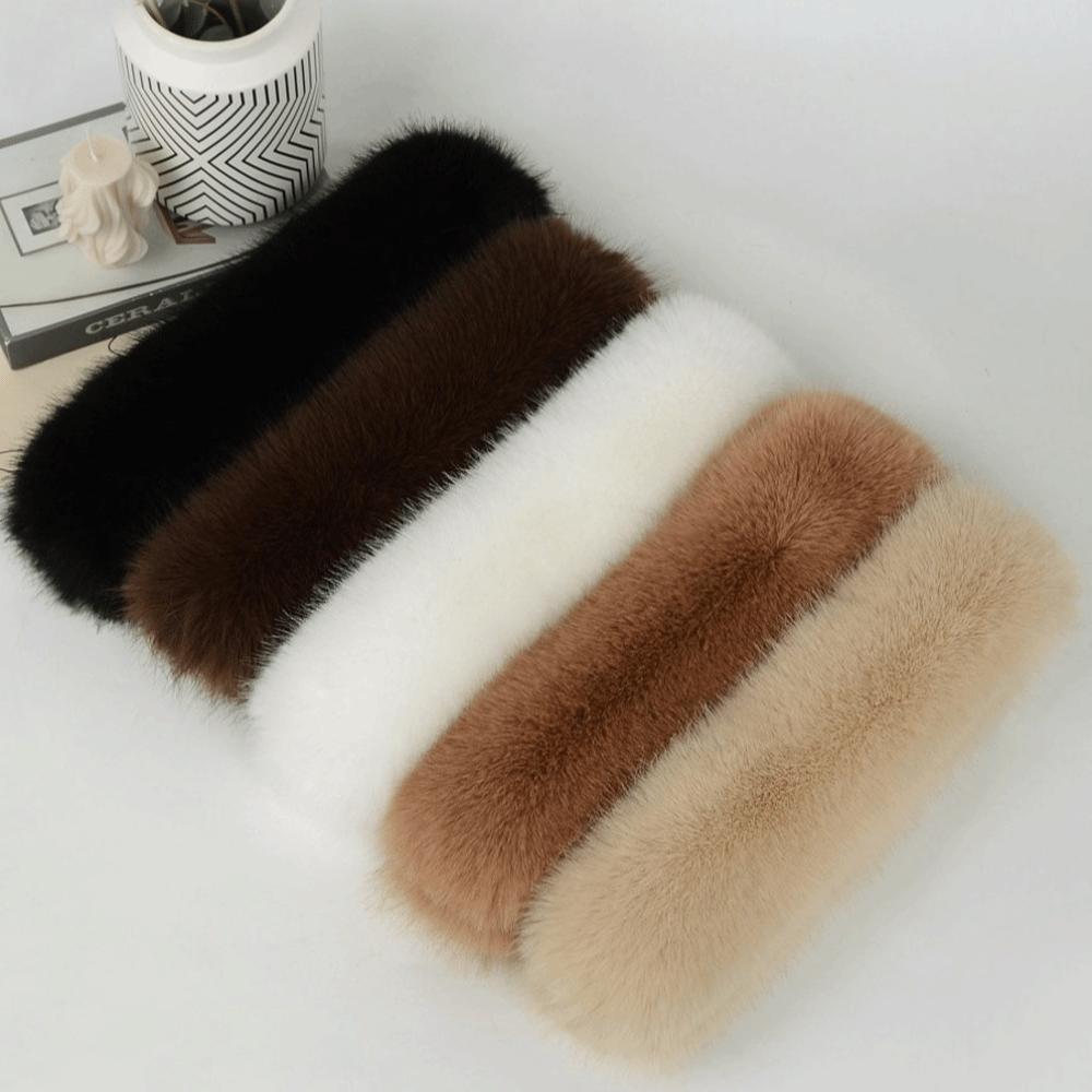 Soft Plush Faux Fur Scarf Fake Fox Hair Fur Neck Warmer Fashion Cross Scarf Women