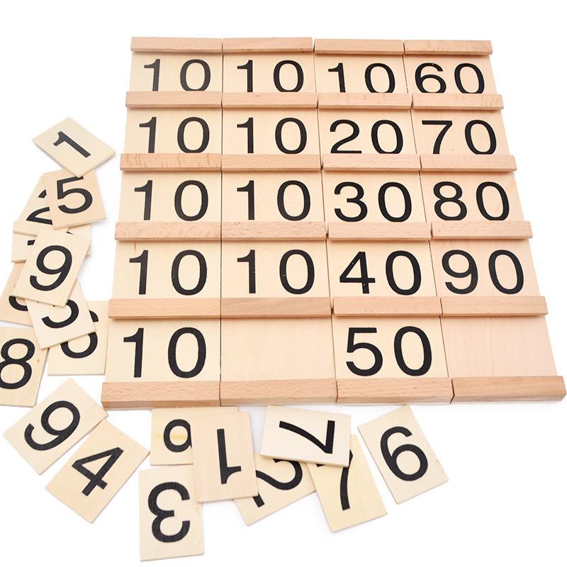 

Children s Wooden Montessori Numbers 1-99 Learning Card Math Teaching Aid Preschool Children Early Education Educational Toys