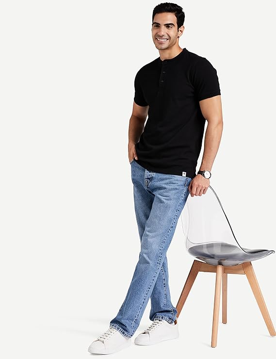 Men's Cotton Rich Polo T Shirt | Mandarin Collar Tshirts | Half Sleeves | Plain - Regular Fit (Available In Plus Sizes)