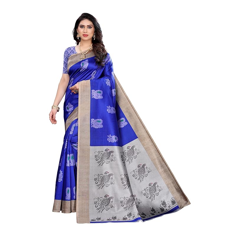 Yashika Women' Jacquard Art Silk Saree (Kesar