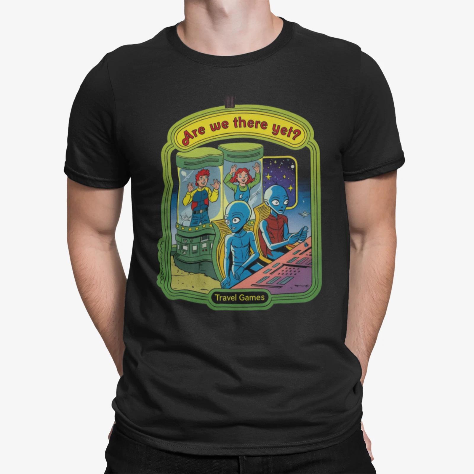 are we there yet aliens funny cartoon horror kids gift tv show 80s kids boys T-Shirt 100