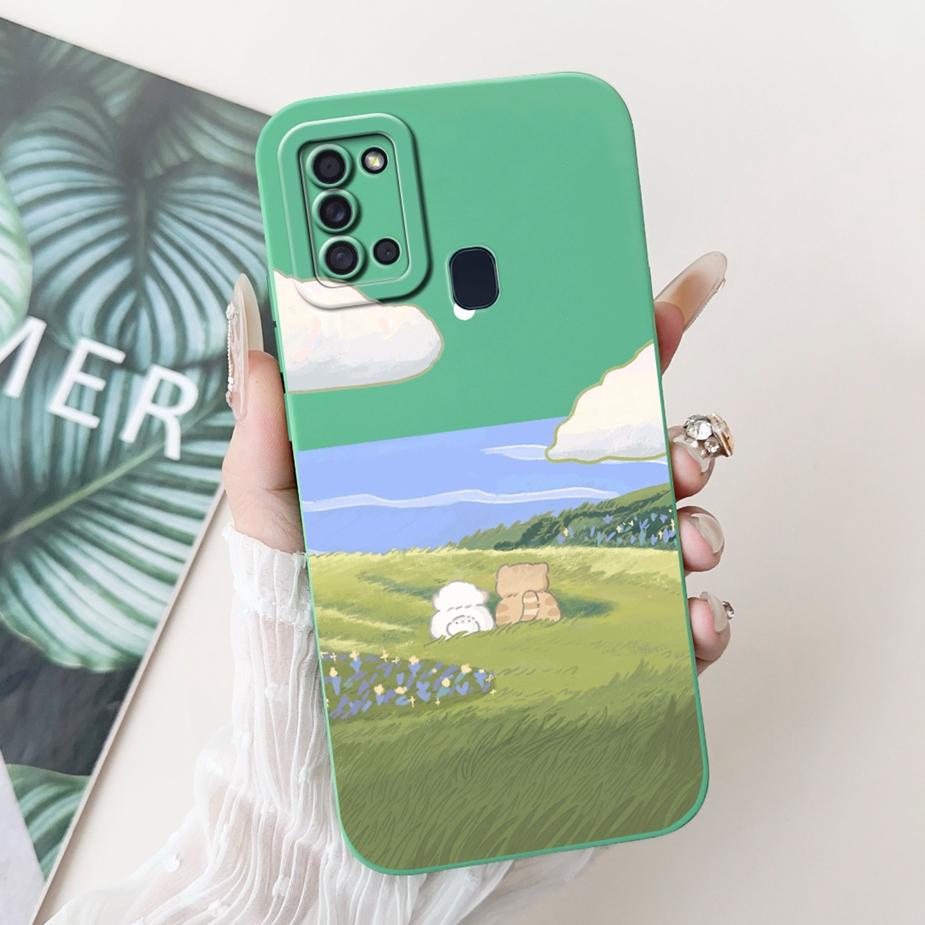 For Samsung Galaxy A21s Case SM-A217F New Fashion Cartoon Painted Cover Shockproof Phone Case For Samsung A21s A 21 s Soft Shell