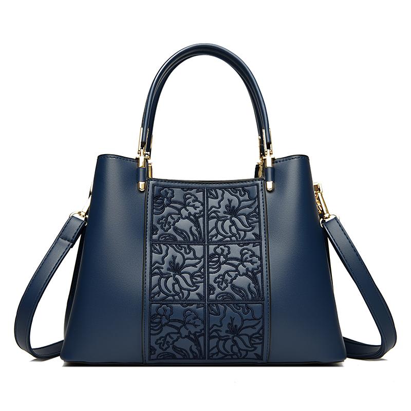 

Однотонная роскошная сумка для женщин, дизайнерские сумки из высококачественной кожи, сумки через плечо для женщин 2025 года, зимняя сумка для покупок большой вместимости синий