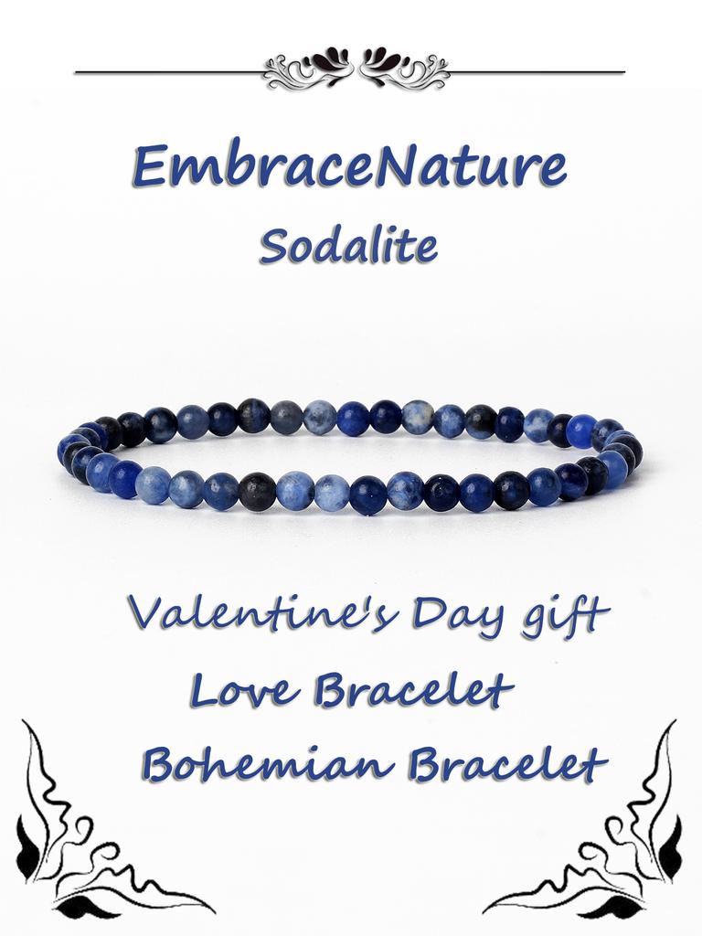 4mm Egg Jasper, Sodalite, Moss Agate Healing Bead Bracelet – Vitality, Calm, Mysticism & Growth | Natural Crystal Energy Jewelry