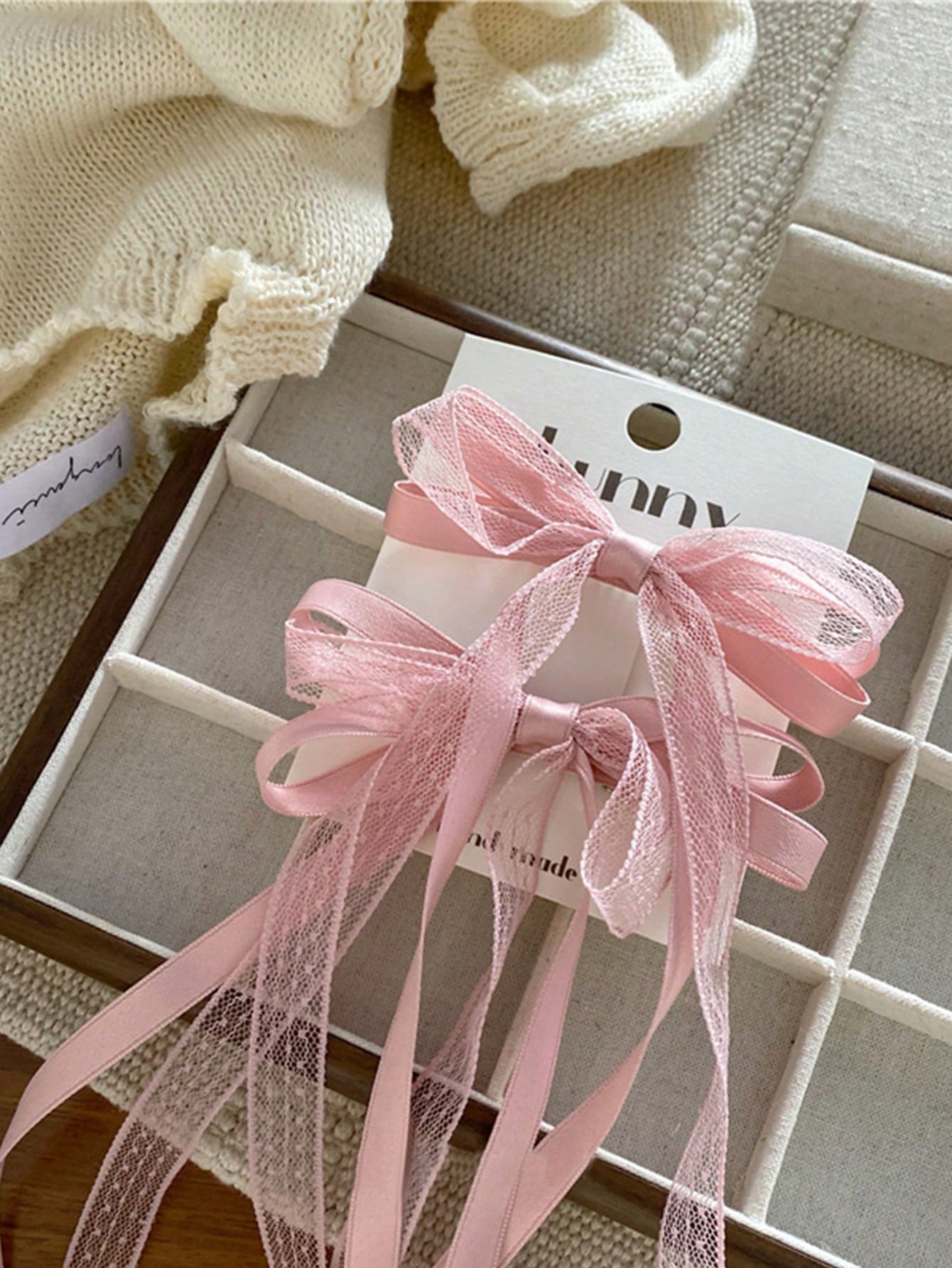 2 Pcs Fashion Sweet Mesh Bow Ribbon Hair Clips For Women Girls Party Hair Accessories