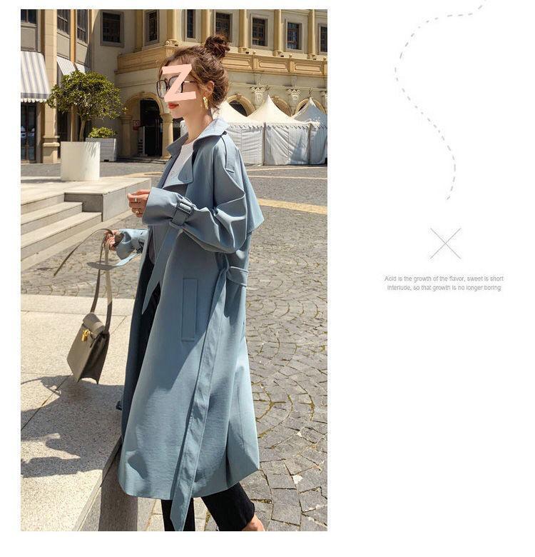 Women's Mid-Length Korean-Style Loose Trench Coat - British Design, Spring & Autumn 2025 Trend