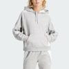 Adidas Tiro 24 Sweat Hoodie With Three Stripes And Fleece Long Sleeve Women Tops Grey IR7509