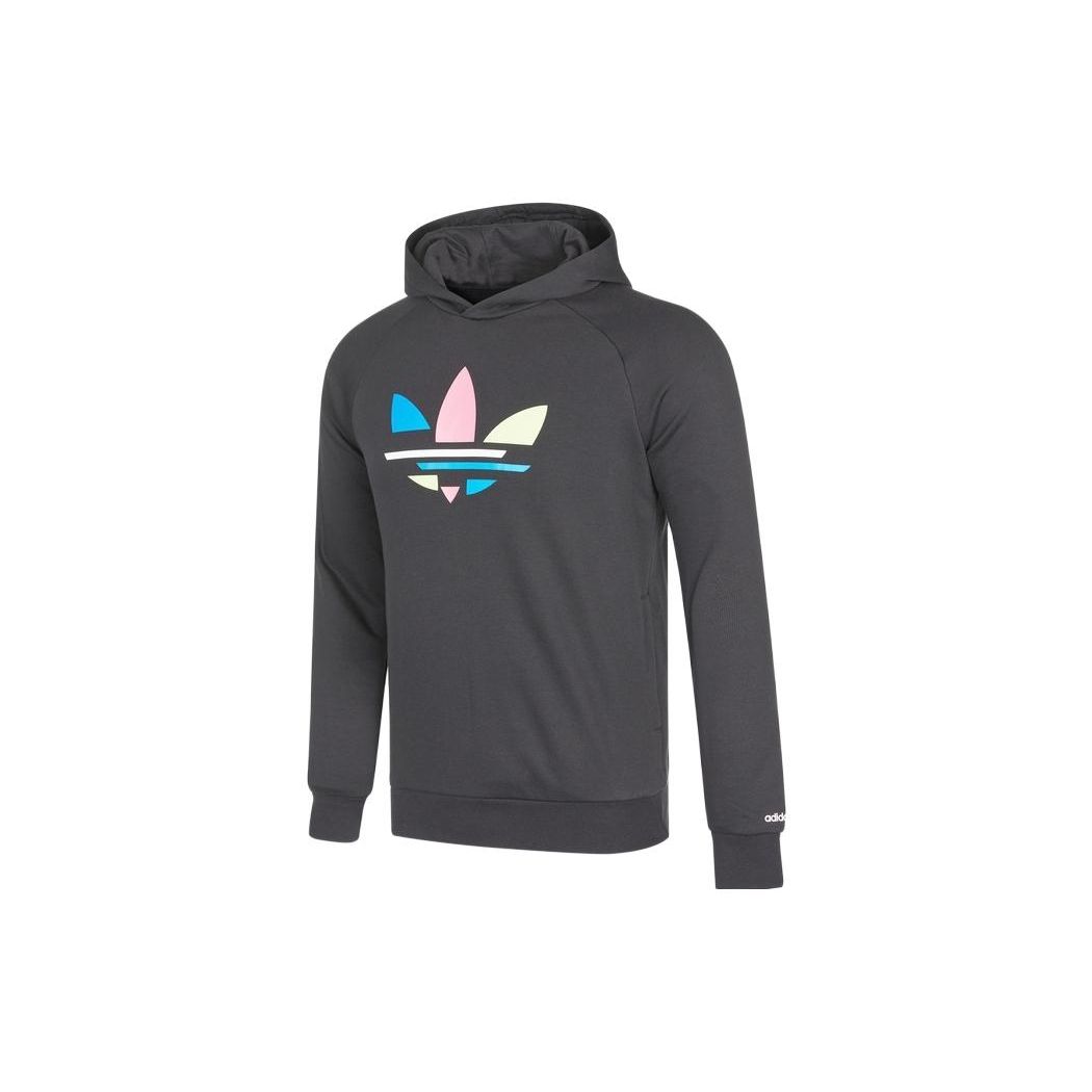 Adidas Худи с принтом логотипа Originals, длинный рукав, детские топы, серый H32388 152