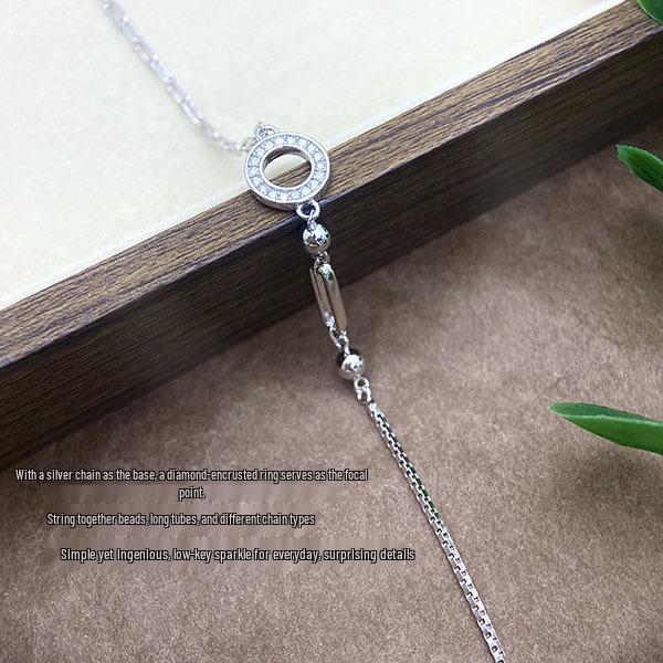 European-American Style S925 Sterling Silver Geometric Bracelet, Versatile Gold-Plated Fashion Accessory for Women