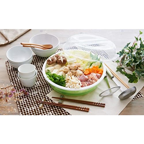 Like-it Siebschüssel mit Deckel, Tischabtropfer, ca.. 30,7 cm Durchmesser x 12,3 cm hoch, Grün, Hergestellt in Japan, STK-22