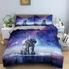 3D Printed Astronaut Duvet Cover Set Spaceman Pattern Bedding Set For Boys Girls Teens Polyester Comforter Cover King Queen Size