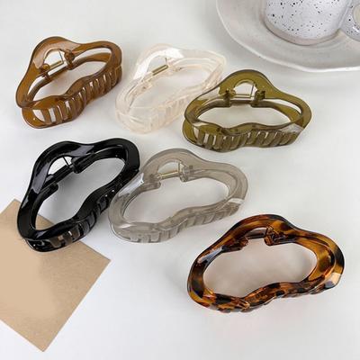 Hair Claw Cloud Shape Spring Design Crossing Teeth Strong Grip Non-slip Hair Accessories Acrylic Woman Fashion Temperament Barrette